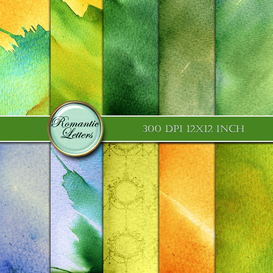 Watercolor Digital Scrapbook Paper Watercolor Digital Background Paper