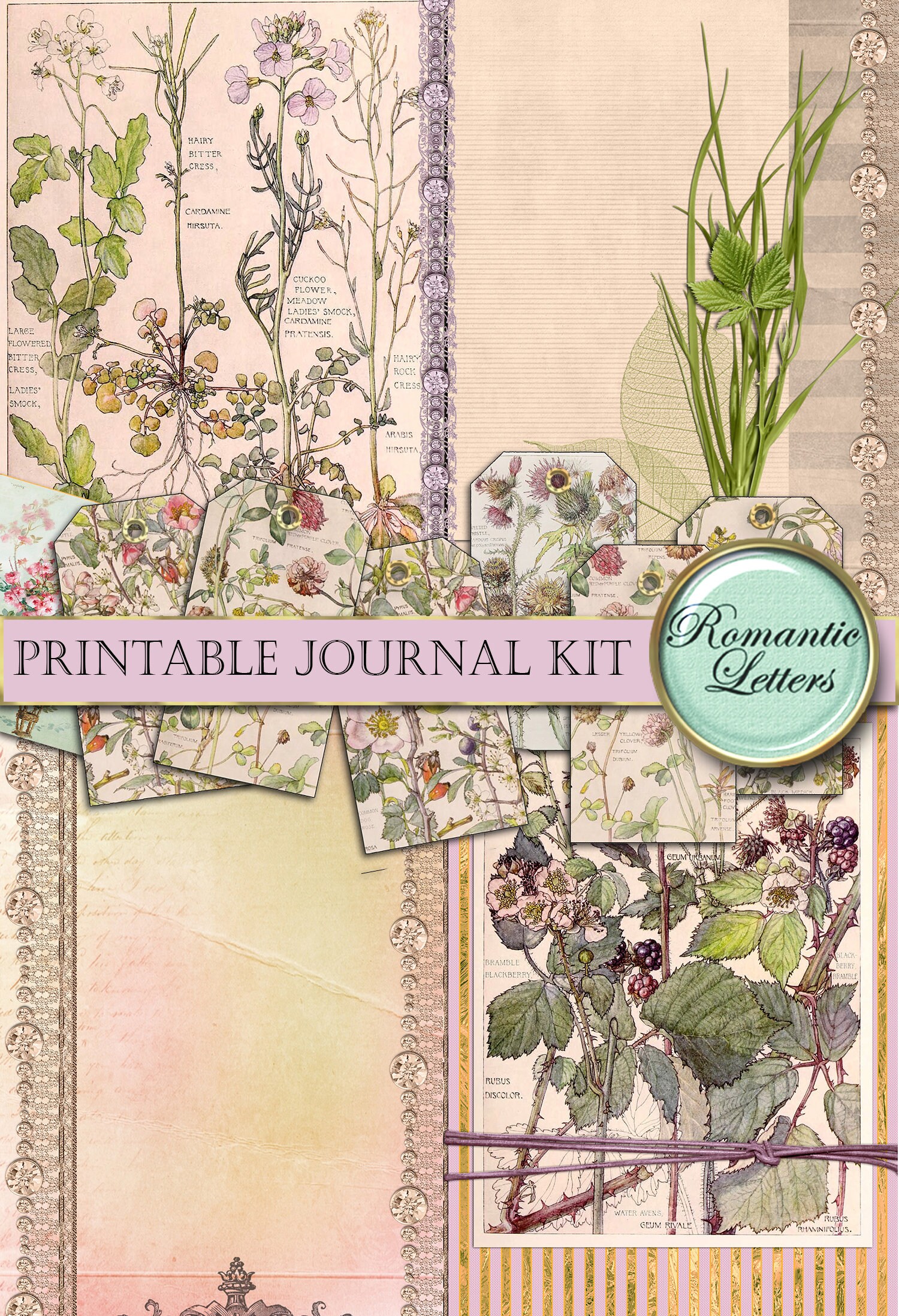 Printable Junk Journal Kit Digital Collage Sheet Printable Junk Journal ...