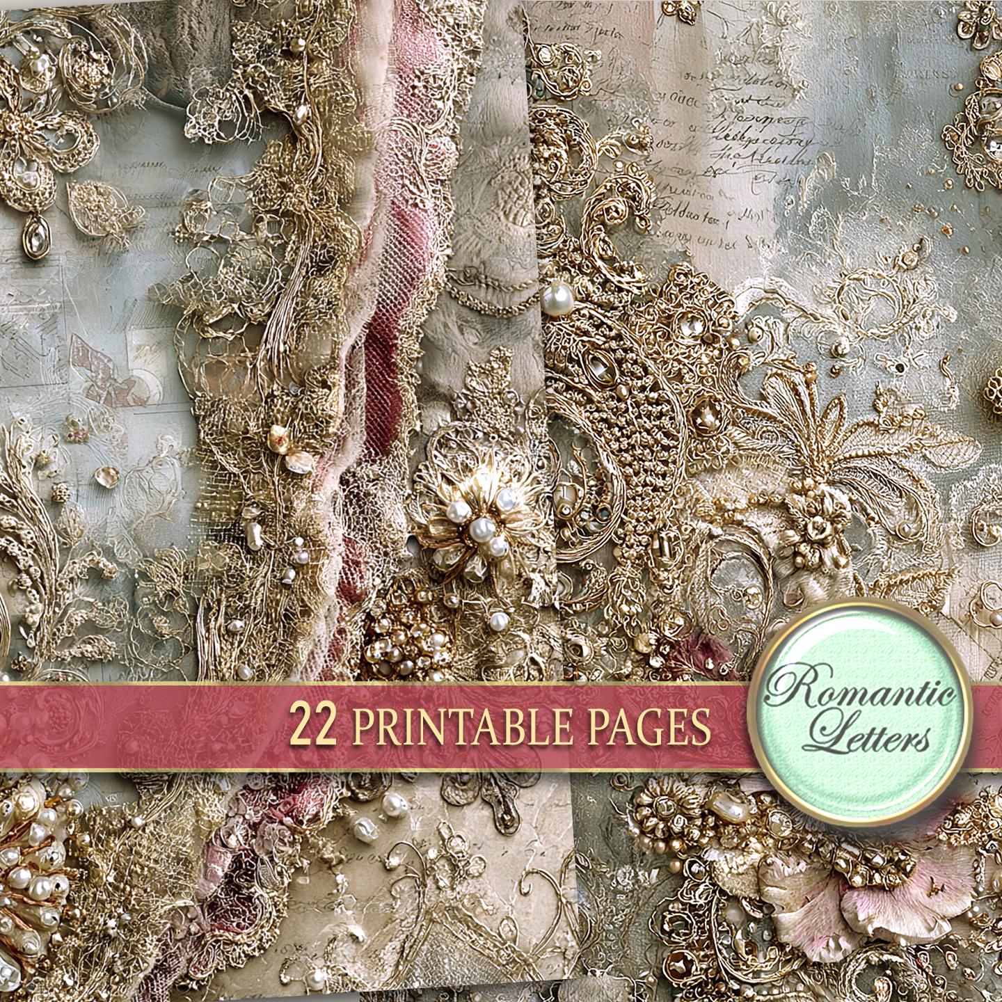 Digital Printable Scrapbook Paper Pack Shabby Chic Junk Journal Pages ...
