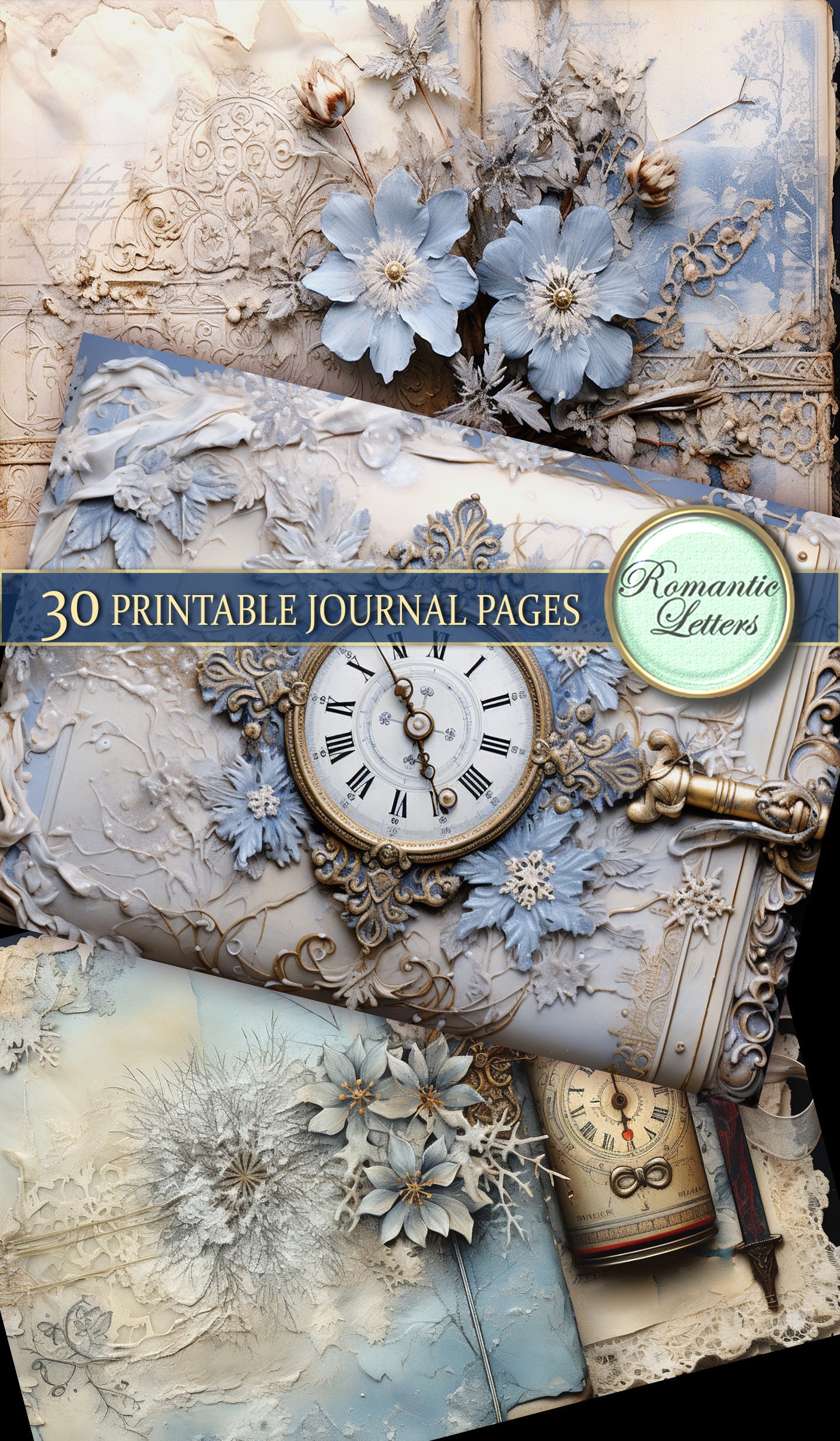 Printable Junk Journal Winter Printable Journal Pages Cards Digital ...