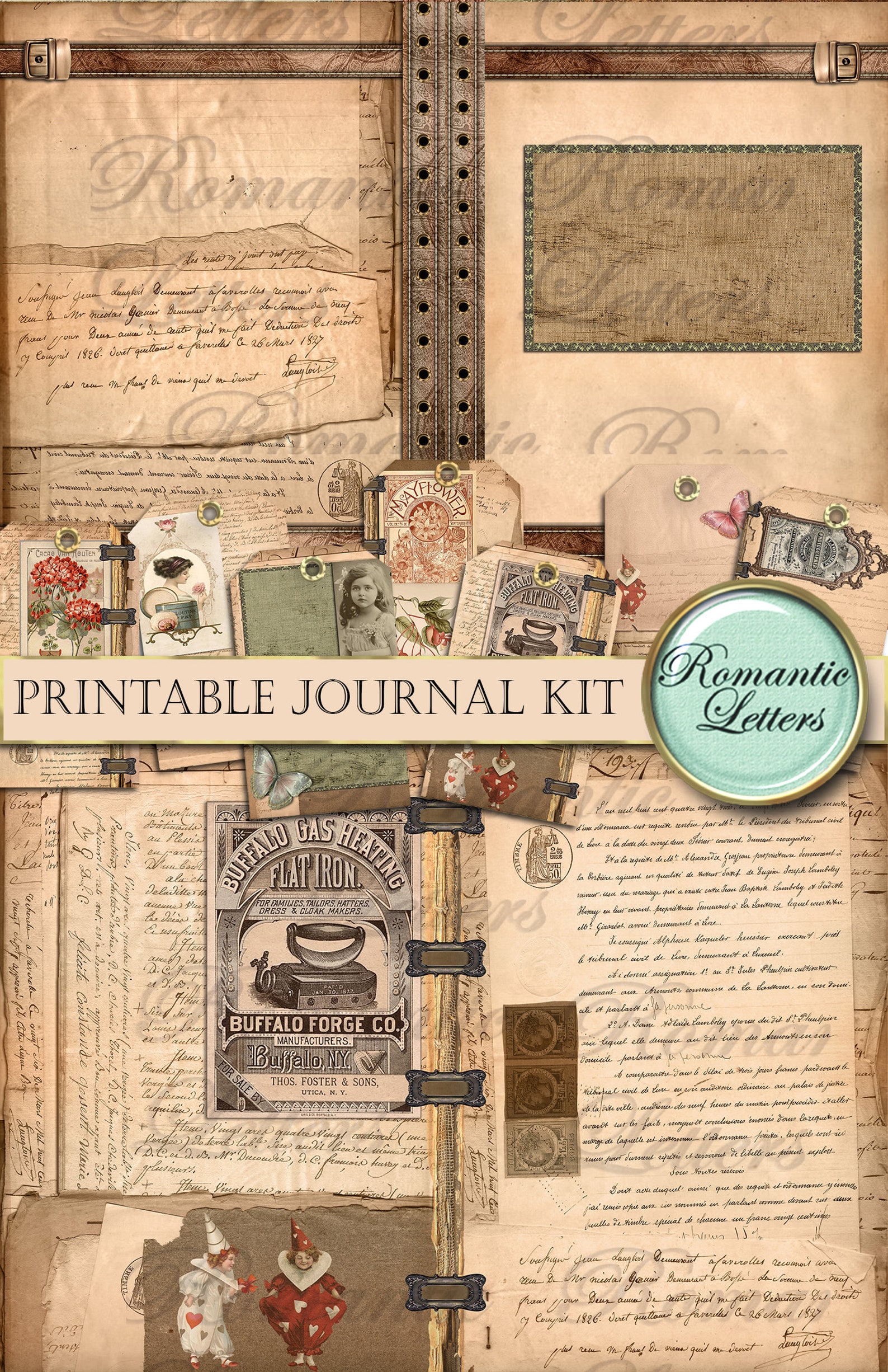 Printable Journal Kit Victorian Digital Scrapbooking Paper - Etsy