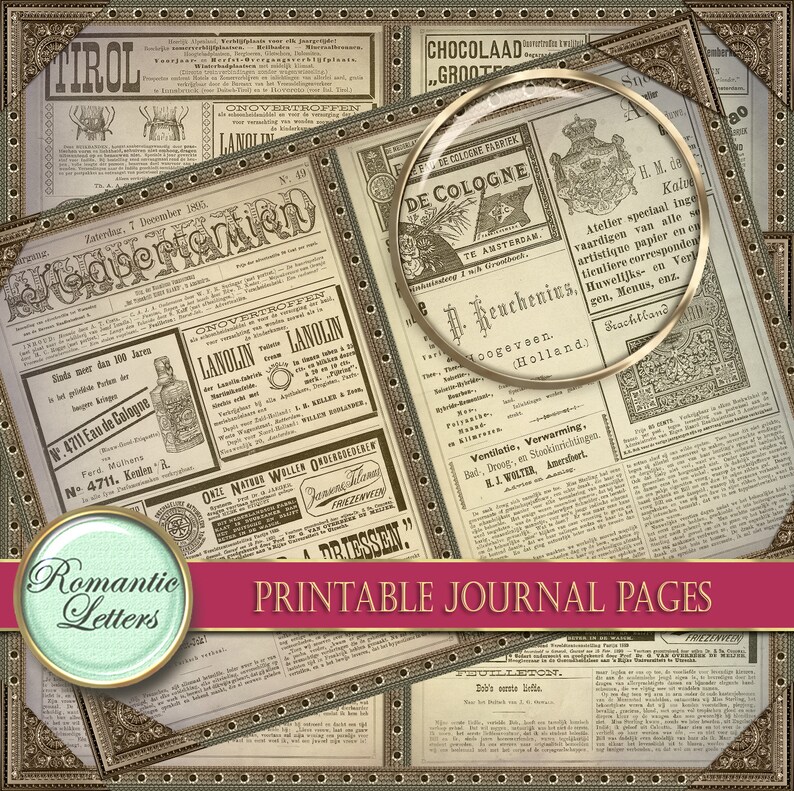 Printable Junk Journal Pages Vintage Ephemera Victorian Paper Digital ...