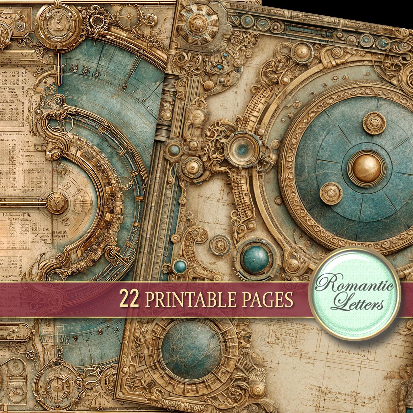 Steampunk Junk Journal Pages Kit Digital Scrapbook Paper Pack ...