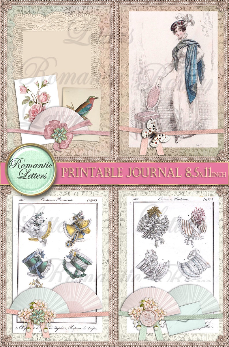 Printable Junk Journal Kit Printable Scrapbook Paper 8.5x11 Digital ...
