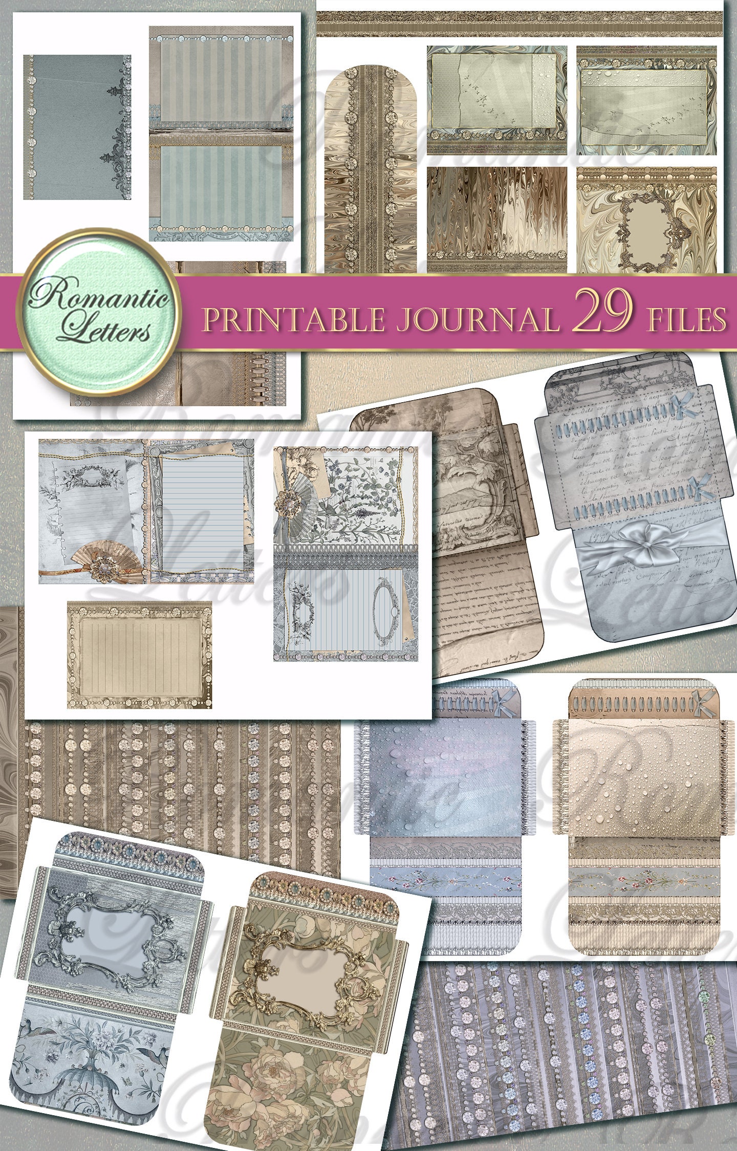 Printable Junk Journal Kit Victorian Digital Scrapbooking Victorian ...