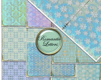 Winter digital card digital winter wedding background snow invitation background scrapbook paper ATC Shabby Chic card making paper