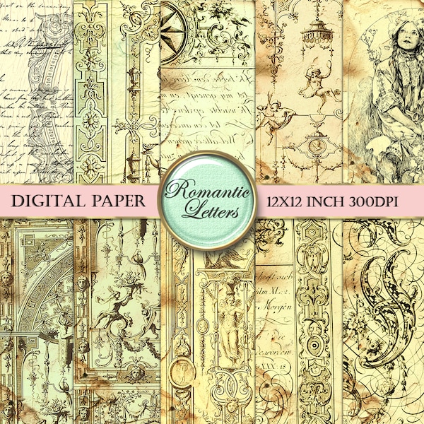 Digitales Papier Pack digitales Scrapbook Hintergrundpapier Vintage Steampunk digital bedruckbares Papier Decoupage Papier digitales Scrapbooking Papier