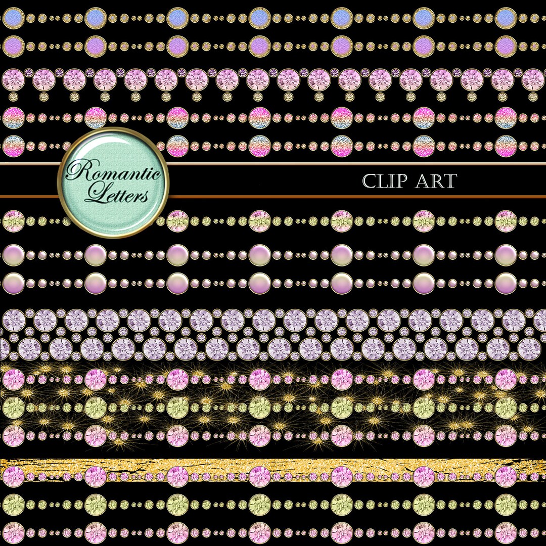 Digital Border Diamond Lace Clip Art Digital Scrapbook Gemstone Shabby Chic Gold Frame Diamond ...