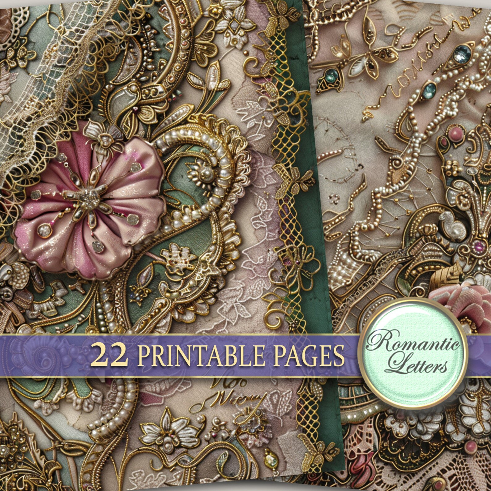 Victorian Digital Printable Scrapbook Paper Pack Junk Journal Pages ...