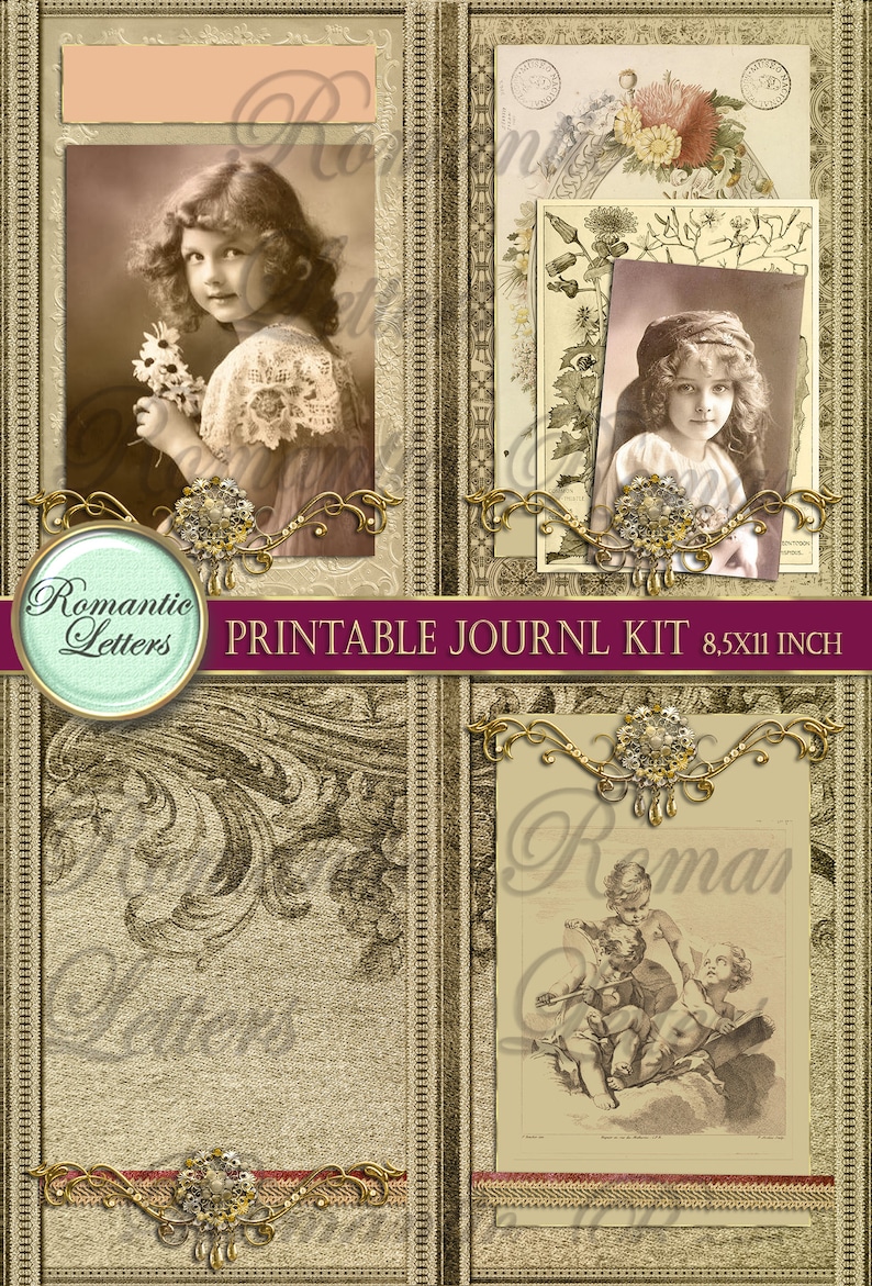 Printable Junk Journal Kit Digital Scrapbooking Paper Printable Craft ...