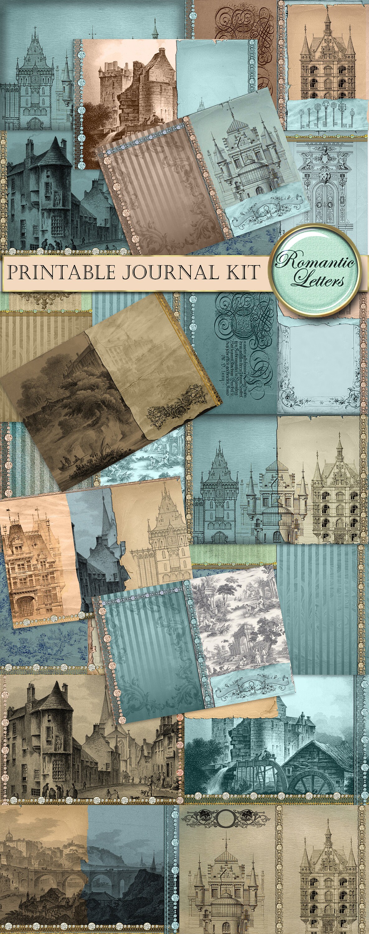 Printable Junk Journal Kit Digital Scrapbook Printable Junk Journal ...