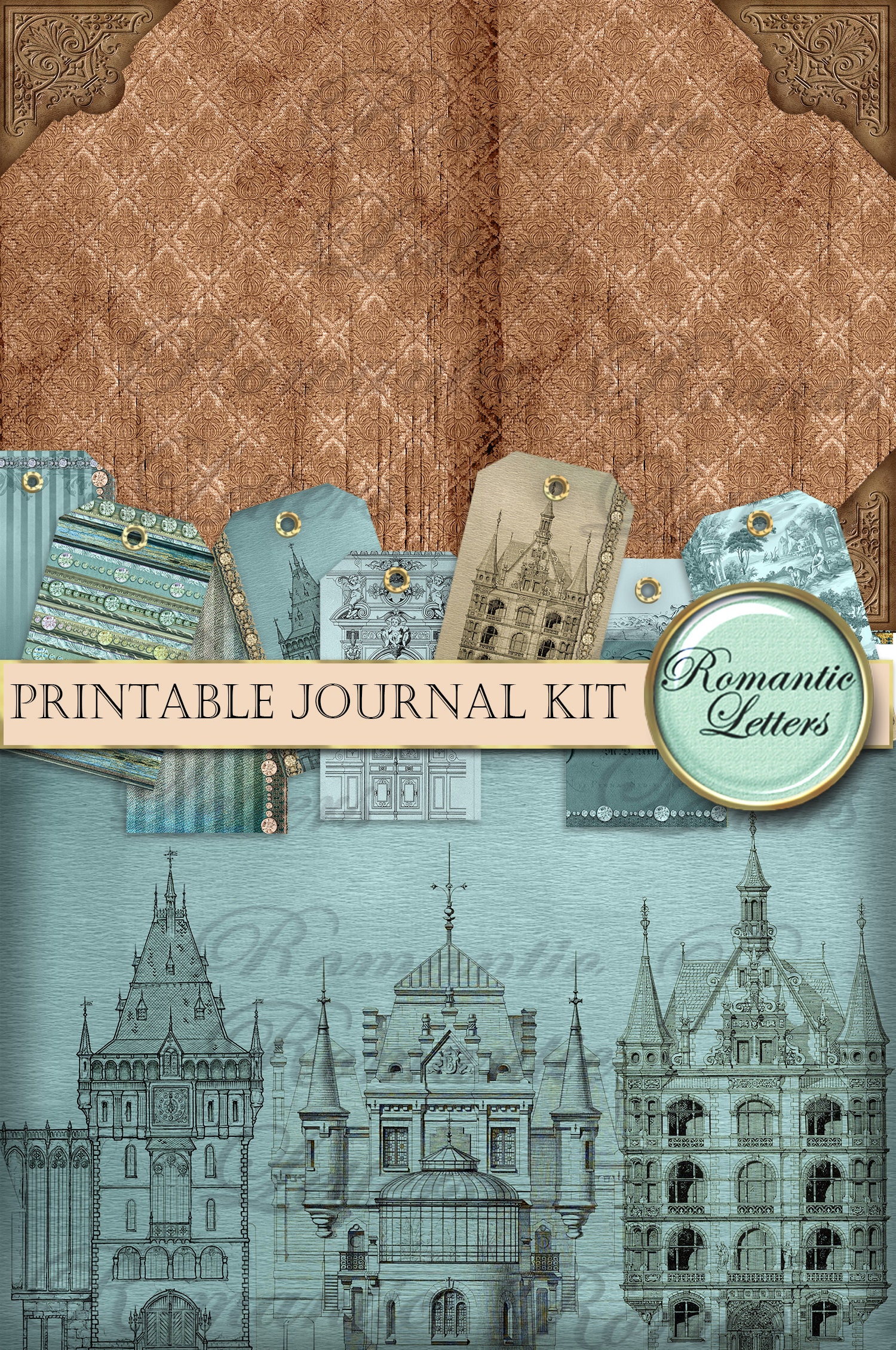 Printable Junk Journal Kit Digital Scrapbook Printable Junk Journal ...