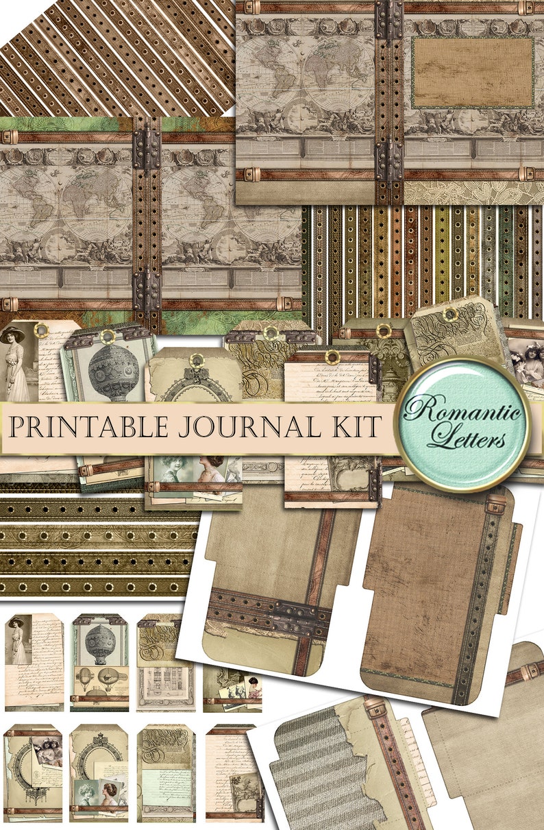 Printable Junk Journal Kit Victorian Digital Scrapbooking Printable ...