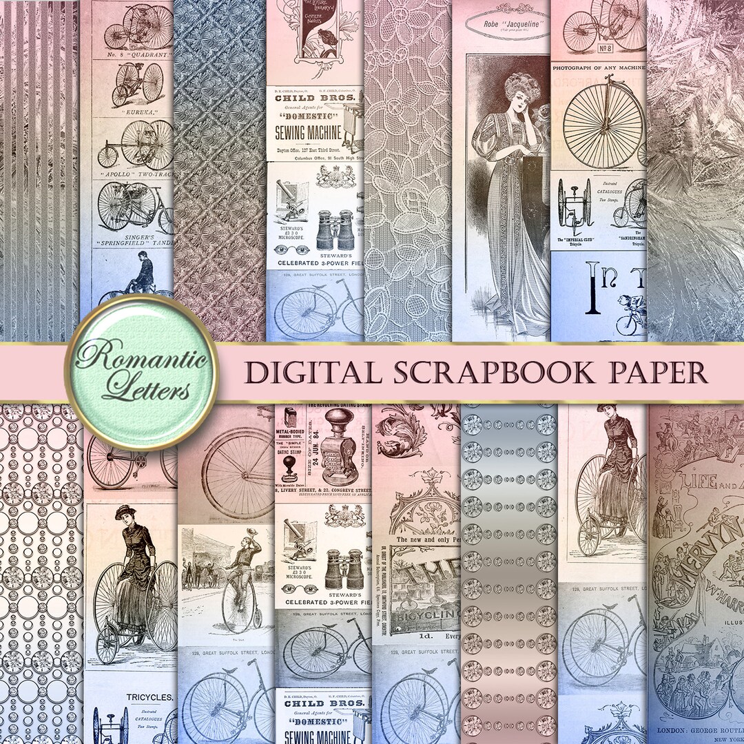 Ephemera Digital Paper Pack Digital Paper Victorian Digital Printable ...