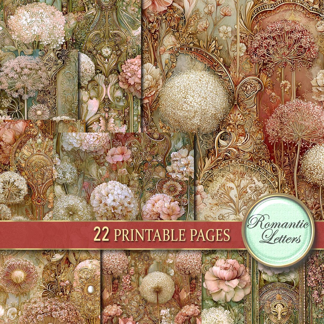 Wildflower Digital Printable Scrapbook Paper Pack Floral Seamless ...