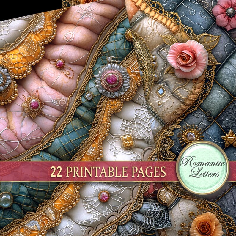 Digital Printable Scrapbook Paper Pack Junk Journal Pages Luxury ...