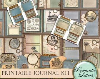 Printable Junk journal kit Steampunk digital scrapbooking printable journal craft paper A4  8.5x11 mini album journal page tag card download