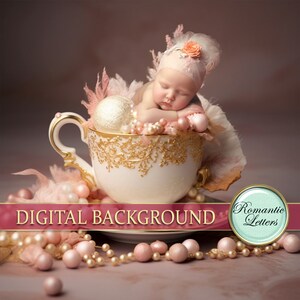 Toile de fond numérique pour nouveau-né photographie fleur numérique photo prop nouveau-né bébé fille portrait fond floral shabby chic rose photoshoot
