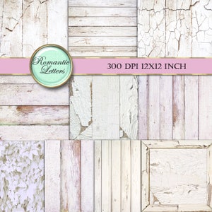 White Wood digital paper painted wood scrapbook paper pack texture wedding Background wood backdrop newborn digital backdrop shabby chic image 1