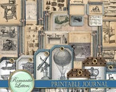 Printable Junk journal kit Steampunk Science digital scrapbooking printable journal old craft paper A4  8.5x11 journal page tags cards PART2
