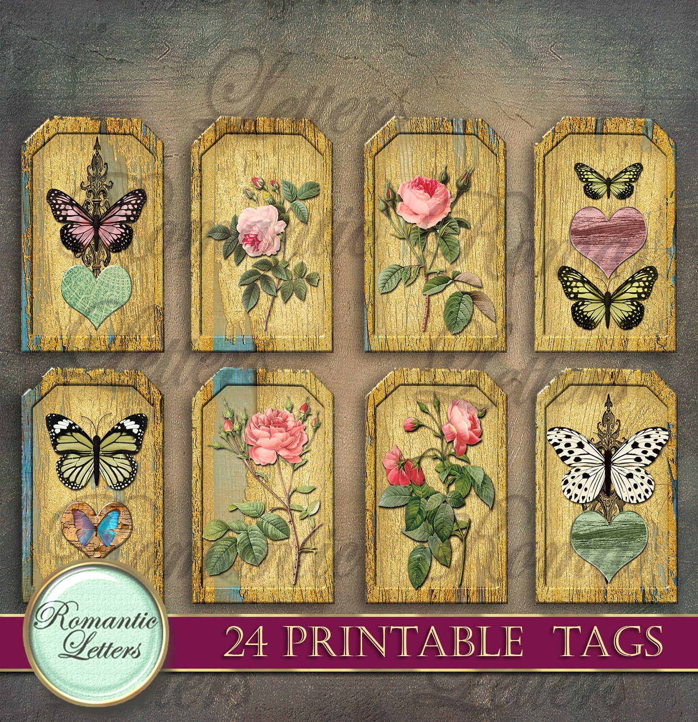 Printable scrapbook journal tags printable gift tags printable | Etsy