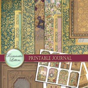 Printable Junk journal pages printable junk journal paper craft A4  8.5x11 vintage mini album digital scrapbook background Victorian journal