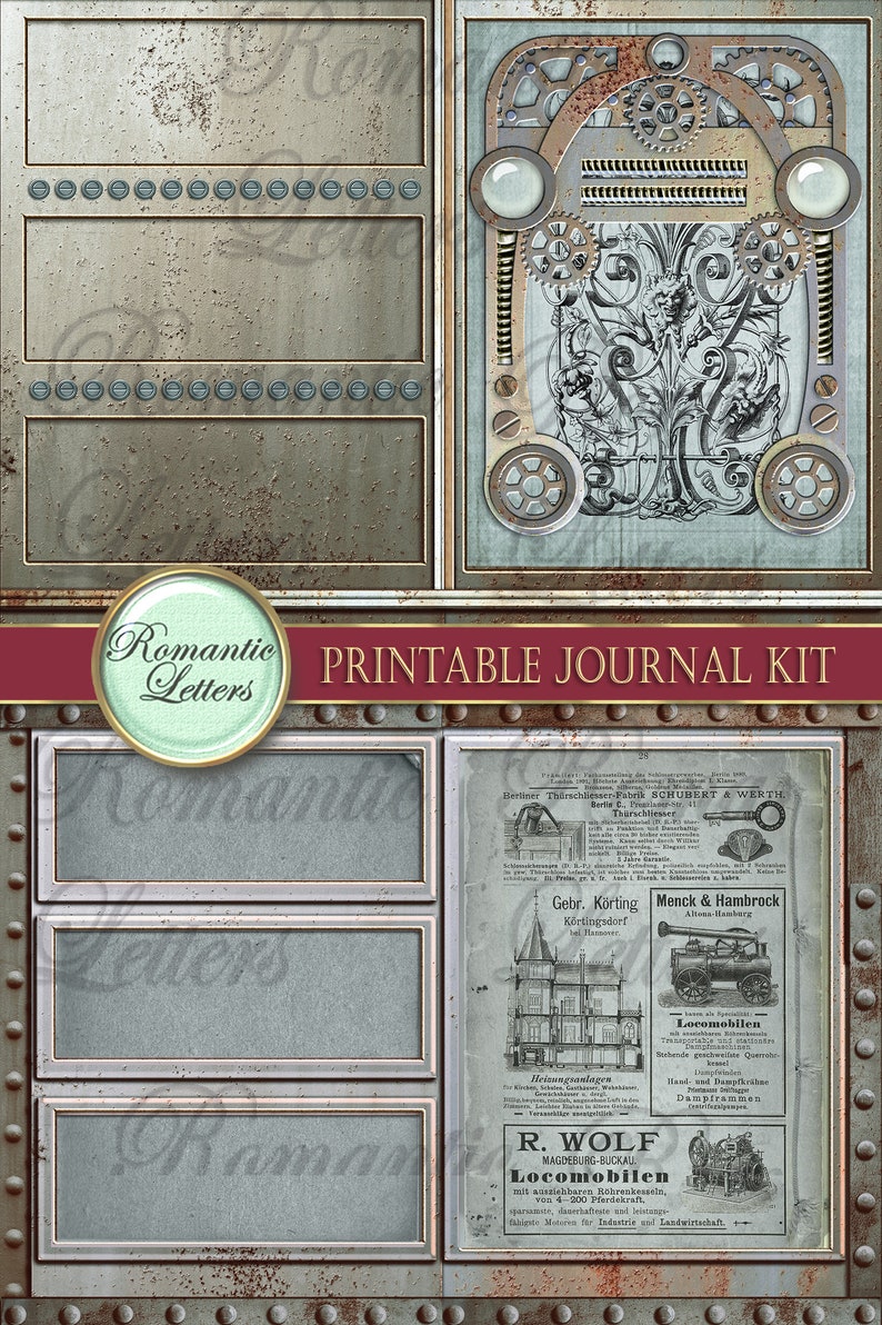 Steampunk Printable Junk Journal Kit Industrial Digital - Etsy