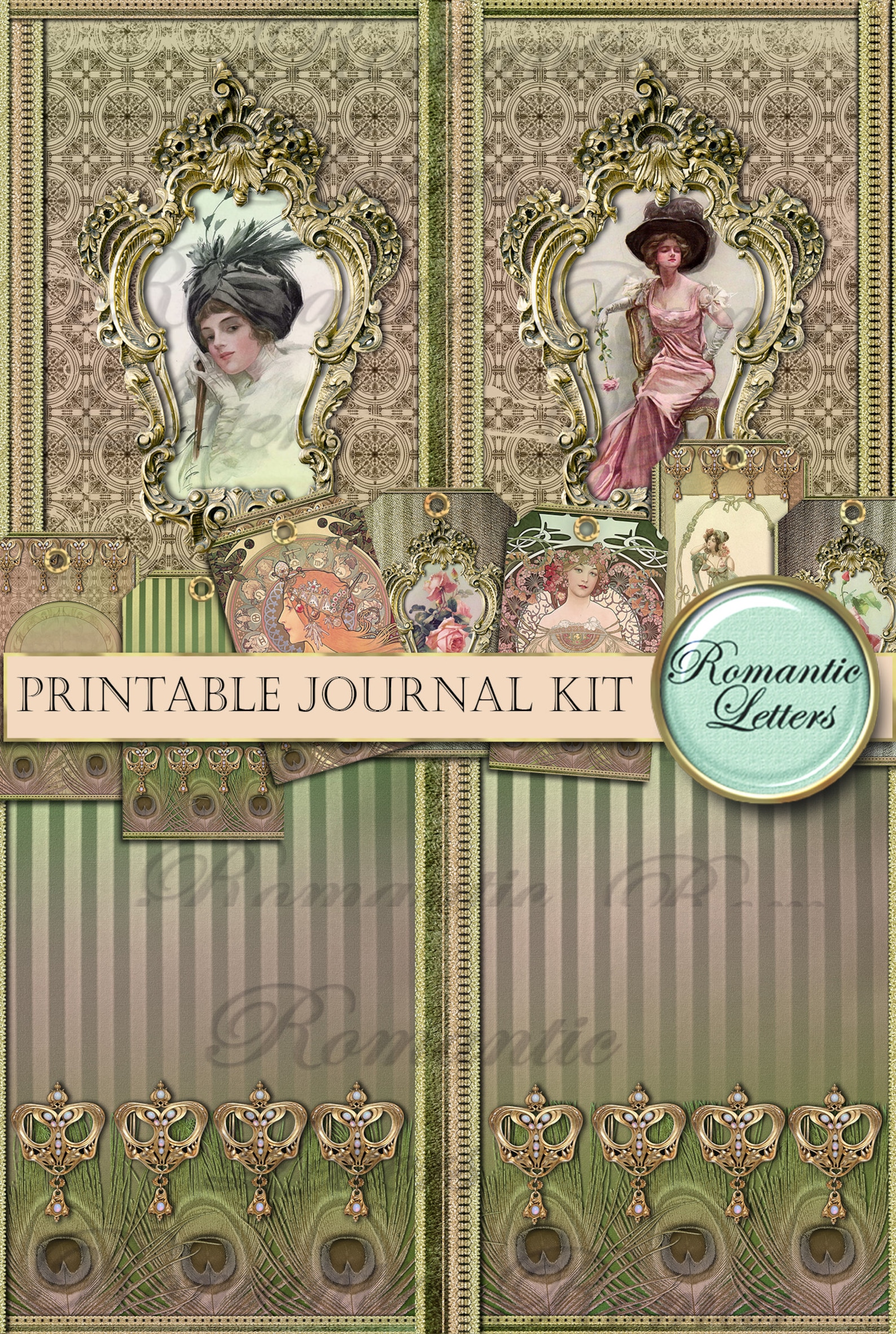 Printable Journal Kit Digital Collage Sheet Printable Journal Paper ...