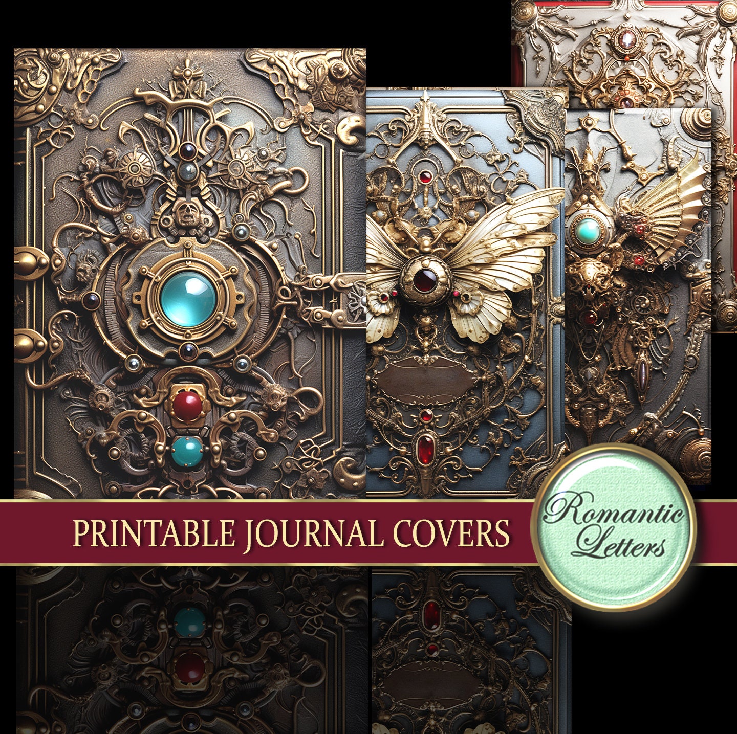 Printable Journal Covers Digital Steampunk Printable Junk