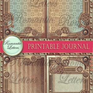 Steampunk Printable Junk Journal Kit Industrial Digital Scrapbook ...