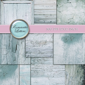 Carta di sfondo per scrapbook digitale, carta per scrapbook digitale color verde acqua, confezione di carta per scrapbook digitale bianca, carta per scrapbook di nozze stampabile in stile shabby chic digitale