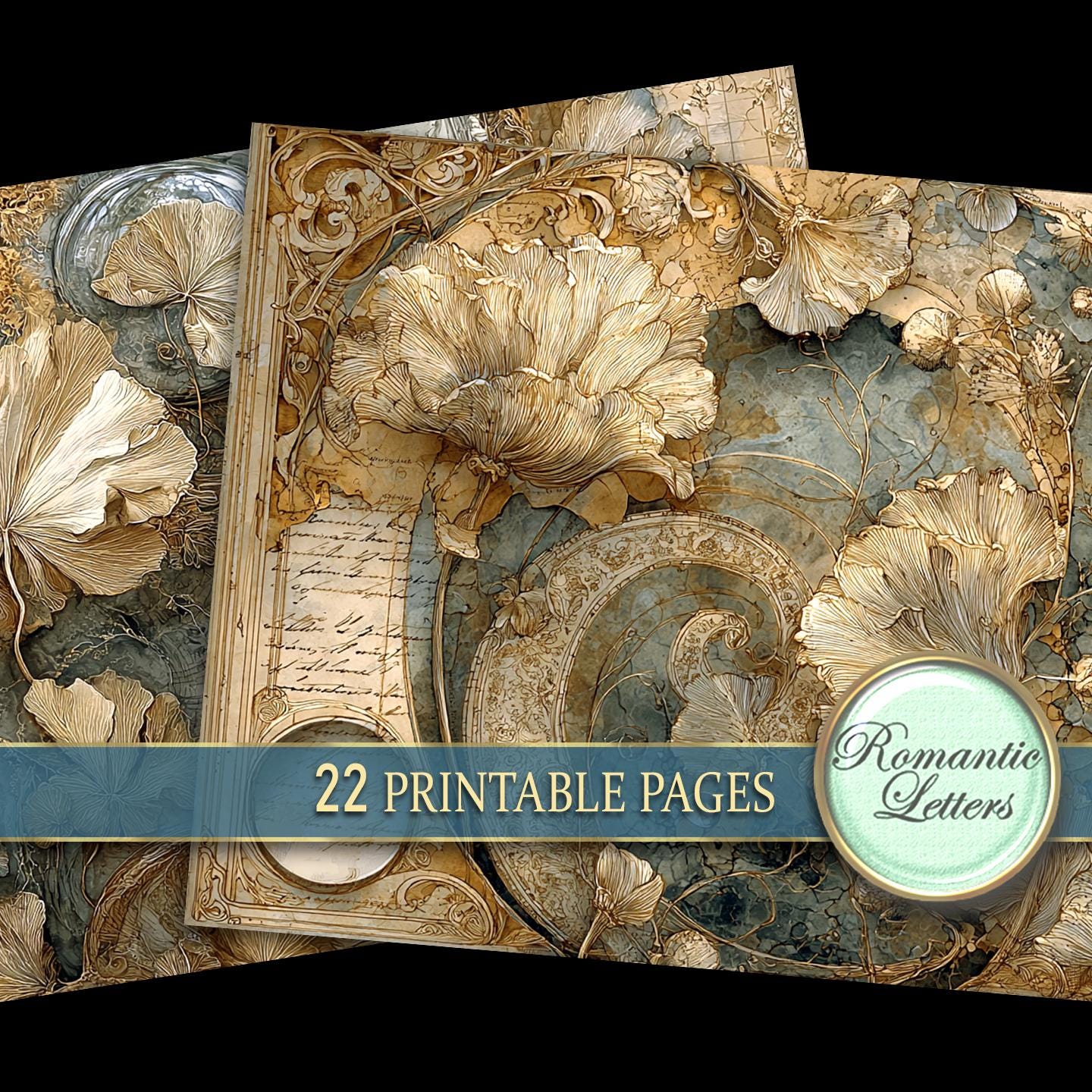 Digital Printable Antique Scrapbook Paper Pack Junk Journal Pages ...