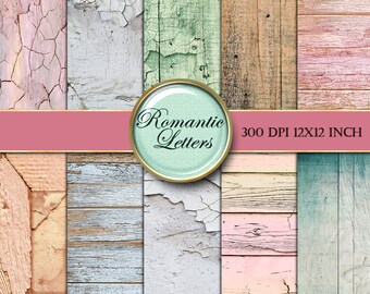 Wood Digital Paper pack Wood texture Scrapbook background paper Wedding and newborn digital photography backdrop Shabby Chic wood background