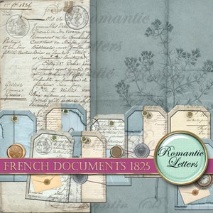 French Ephemera Digital Paper Pack Journal Pages Victorian Digital ...