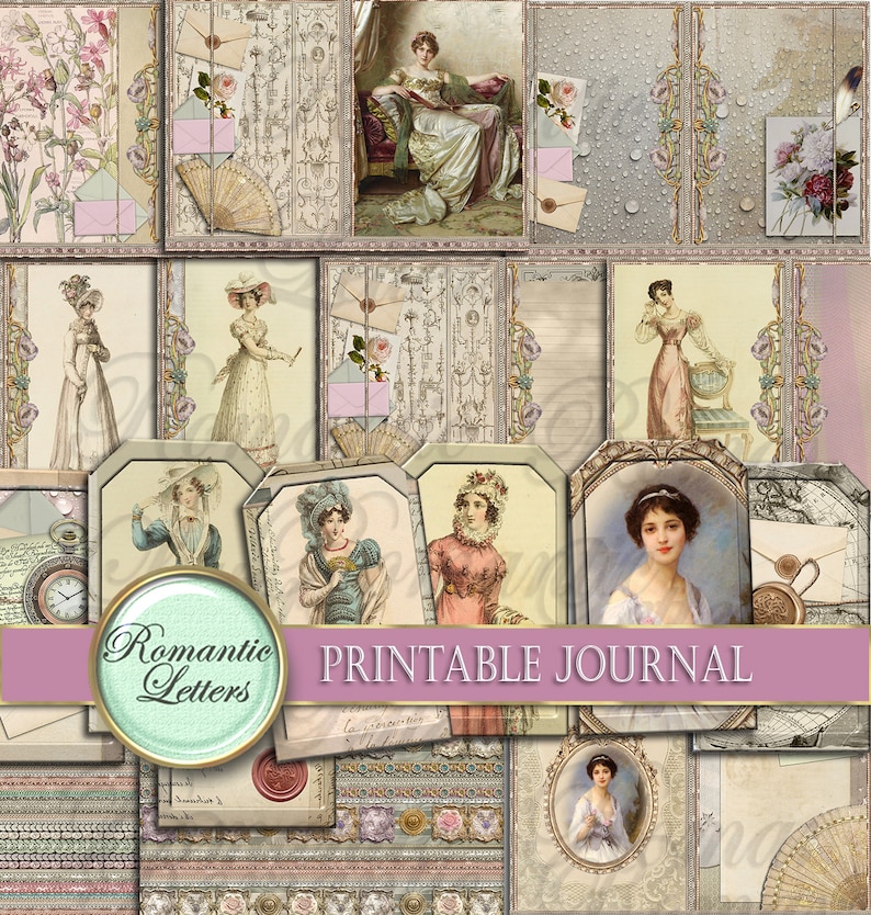 Victorian Printable Junk Journal Kit Printable Scrapbook Paper - Etsy