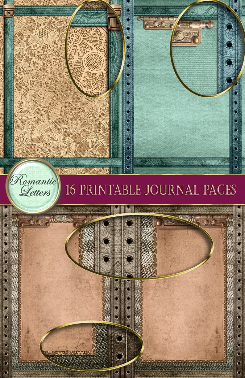Printable Junk Journal Kit Digital Scrapbook Background Paper Digital ...