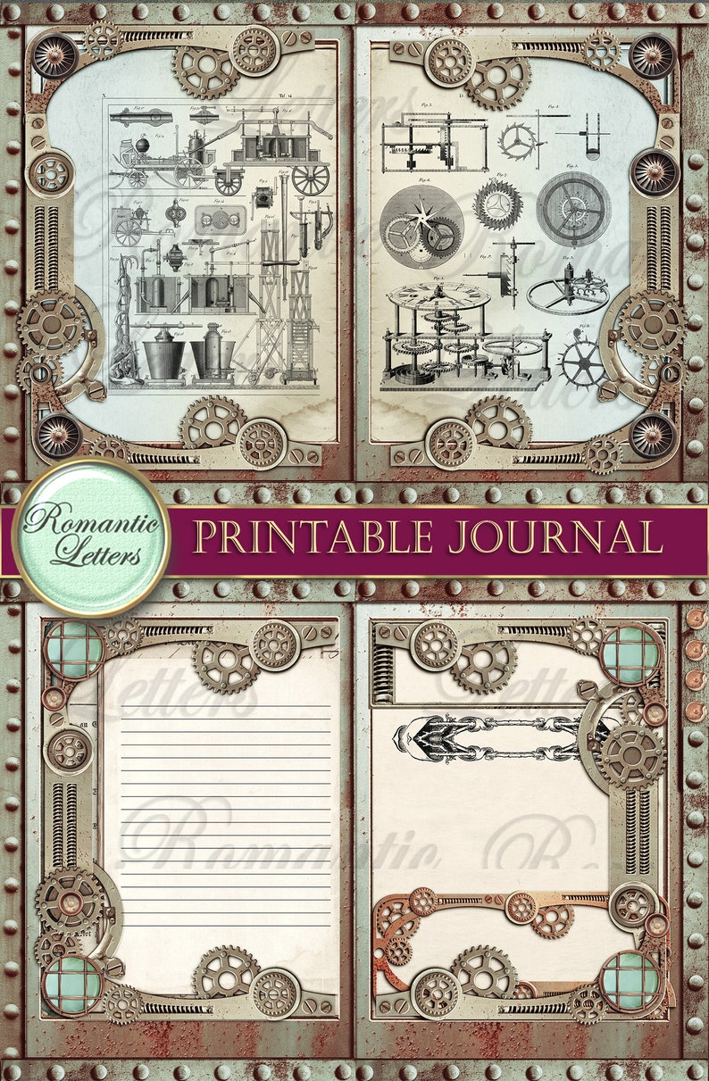 Steampunk Printable Junk Journal Kit Industrial Digital - Etsy