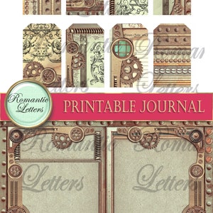 Steampunk Printable Junk Journal Kit Industrial Digital Scrapbook ...