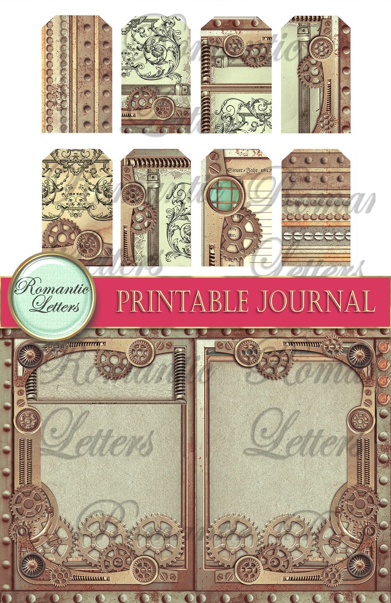 Steampunk Printable Junk Journal Kit Industrial Digital - Etsy