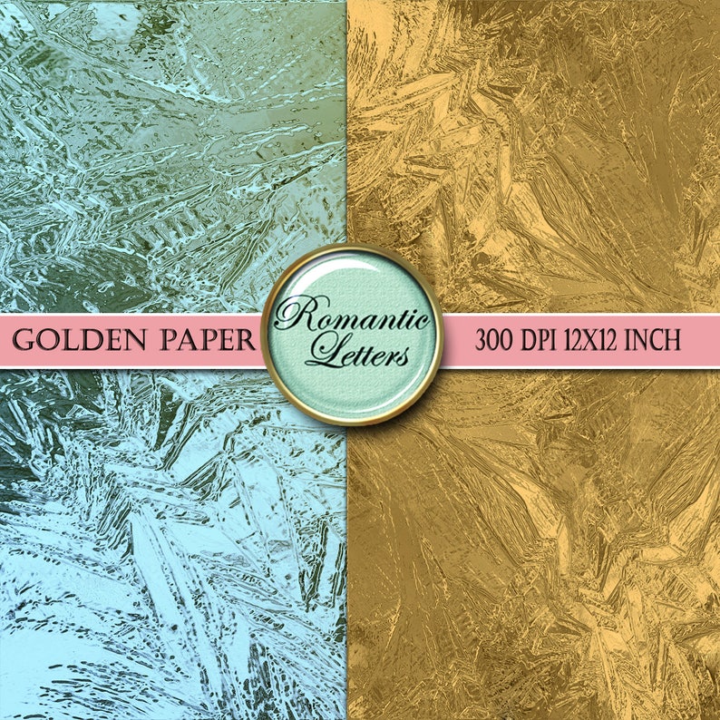 Gold Glitter Digital Paper Gold Digital Scrapbook Paper Pack Etsy