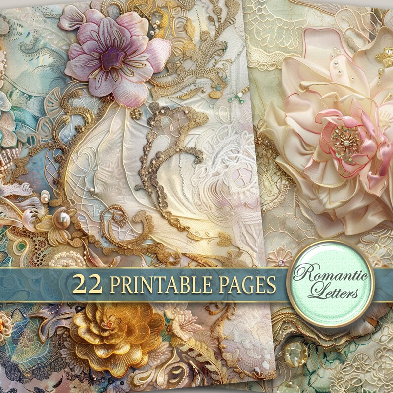 Printable Digital Junk Journal Pages Wedding Scrapbook Paper Pack ...