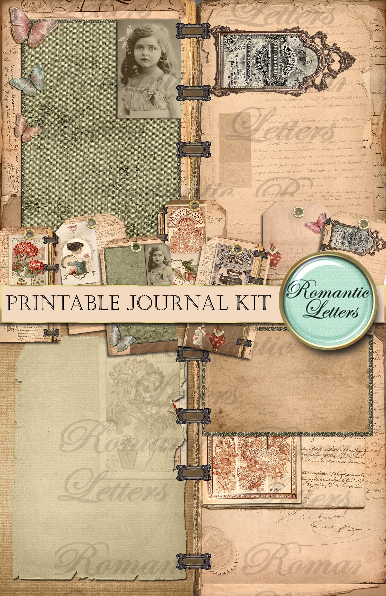 Printable Journal Kit Victorian Digital Scrapbooking Paper - Etsy