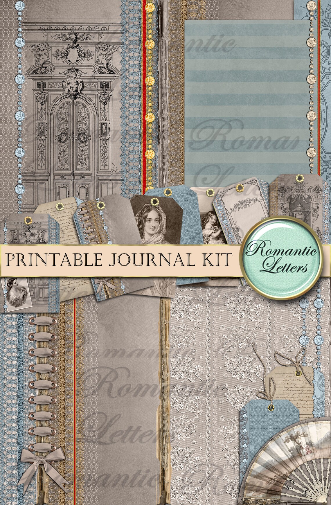 Printable Journal Kit Digital Collage Sheet Printable Journal Paper ...