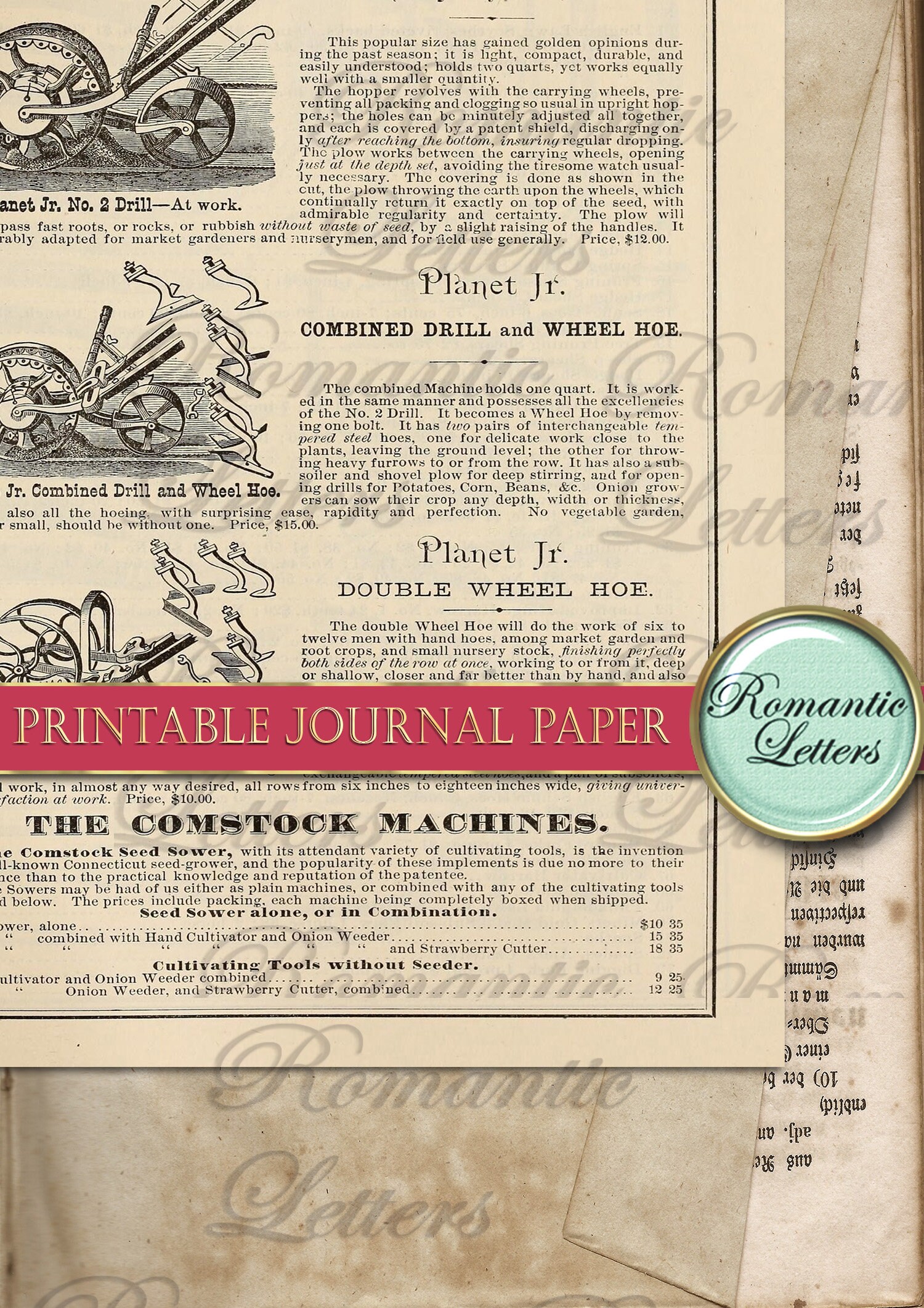 Digital Printable Old Paper Pack Journal Pages Background | Etsy