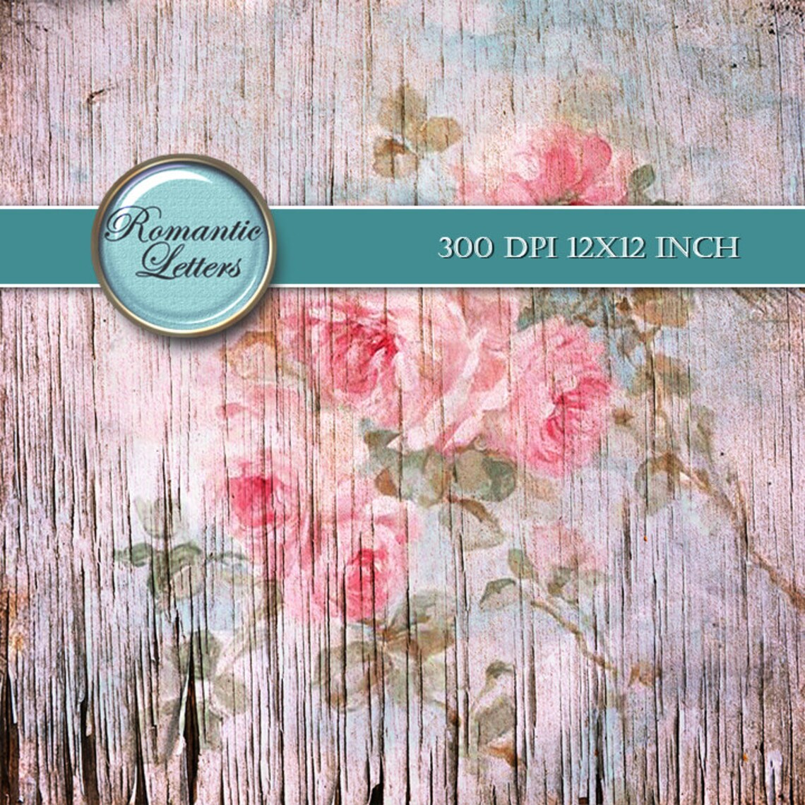 Shabby Chic Digital Scrapbook Paper Pack Pink Floral Digital Printable ...
