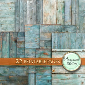 Papel digital de madera, álbum de recortes digital, textura de madera, fondo para fotografía, fondo para fotografía digital de recién nacido, tablones de madera blancos y azules imprimibles