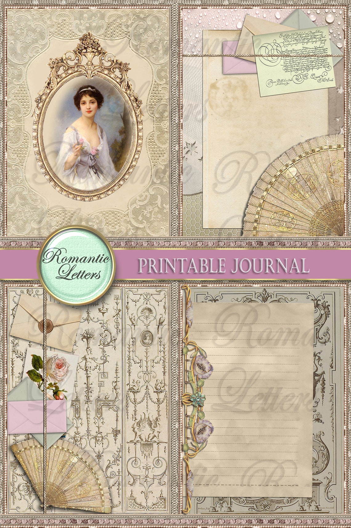 Victorian Printable Junk Journal Kit Printable Scrapbook Paper 8.5x11 ...