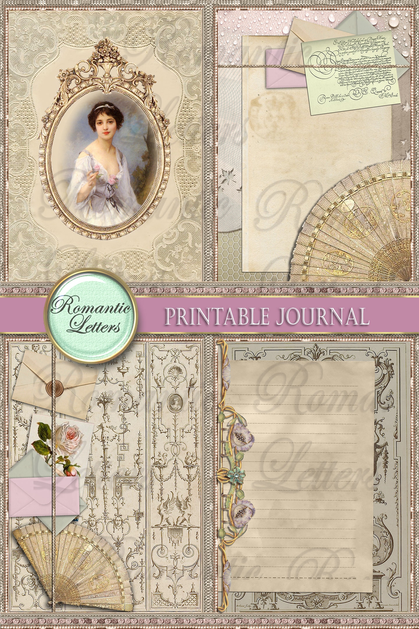 Victorian Printable Junk Journal Kit Printable Scrapbook Paper 8.5x11 ...