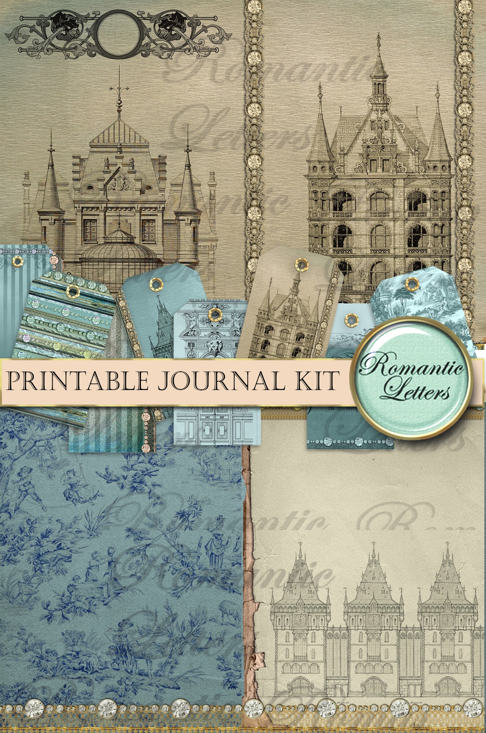 Printable Junk Journal Kit Digital Scrapbook Printable Junk Journal ...