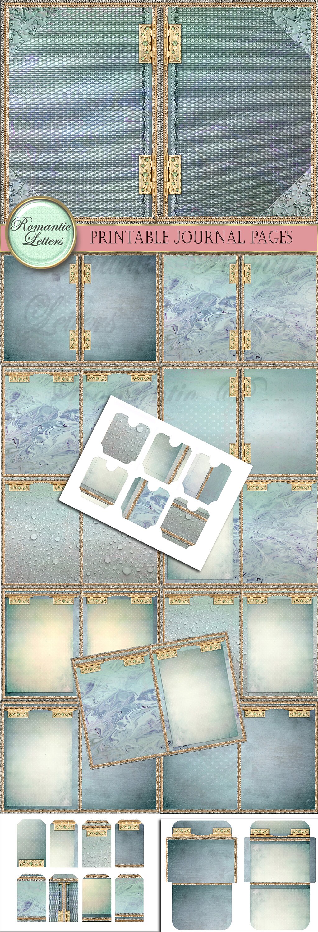 Printable Junk Journal Kit Digital Scrapbook Backgrounds Printable Junk ...
